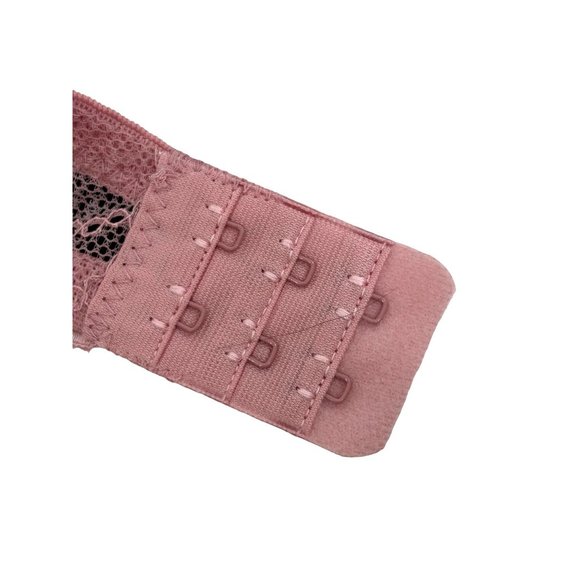 Rene Rofe Pink Push-Up Bra 36C Padded Cups Lace Overlay Adjustable,  Ribbon Bow - Picture 12 of 16